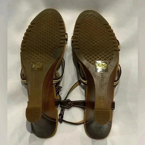 Aerosoles Swish Bone brown leather wedge, size 11 - Picture 5 of 6